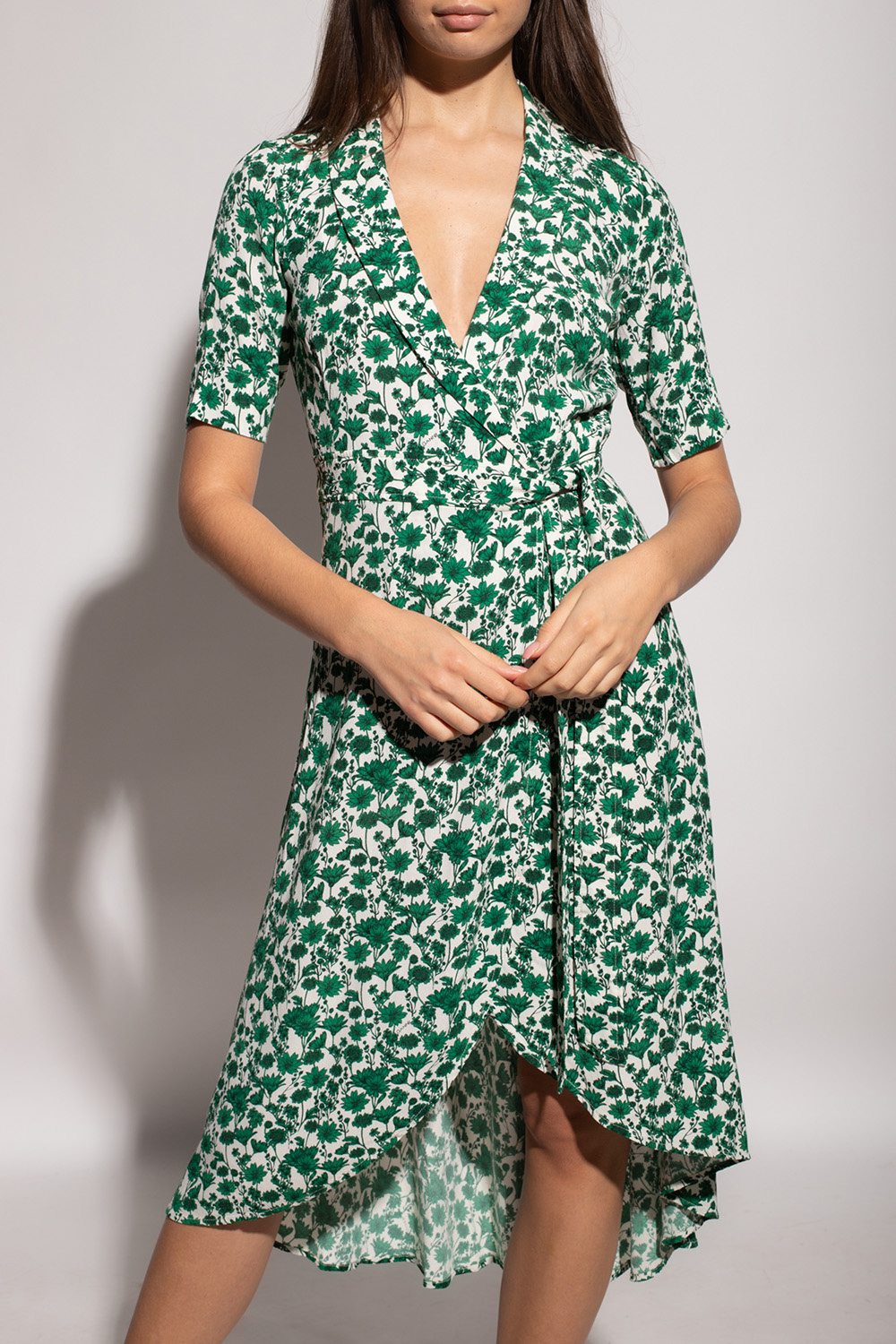 ワンピース GANNI Woman Dress Green F7537 484 Monki Kean knit midi dress in gray - Green bow logo